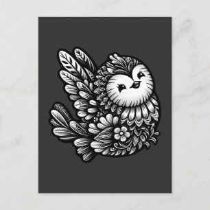Floral Songbird Art Postcard