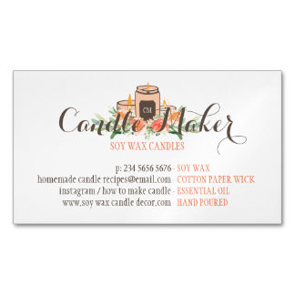 Floral Soy Wax Candle Handmade Customisable Magnetic Business Card