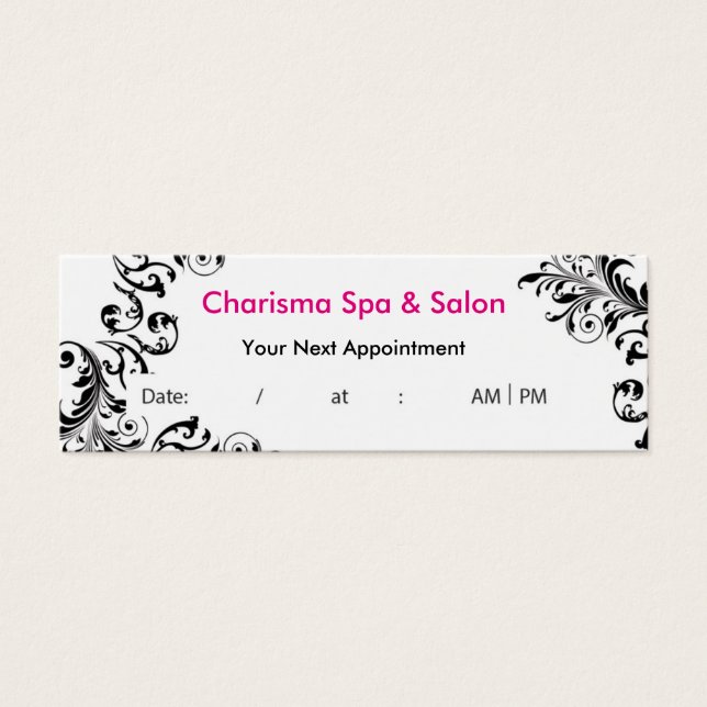 Floral Spa Salon Appointment Business Card (Front)