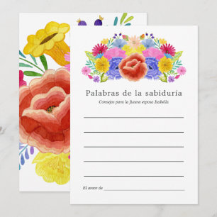 Floral Spanish Fiesta Bridal Shower Advice Card