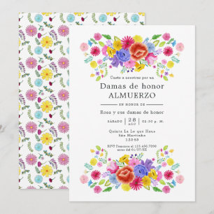 Floral Spanish Fiesta Bridesmaids Luncheon Invitation
