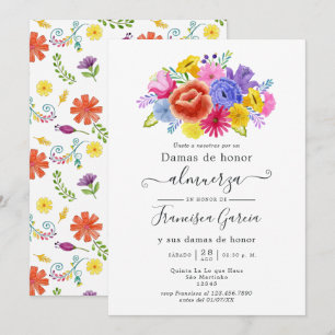 Floral Spanish Fiesta Bridesmaids Luncheon Invitation