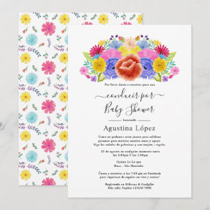 Floral Spanish Fiesta Floral Drive By Shower Invitation