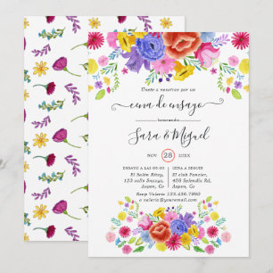 Floral Spanish Fiesta Rehearsal Dinner Invitation