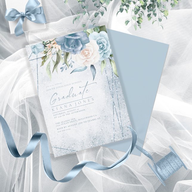 Floral Sparkles Graduation Blue ID889 (Creator Uploaded)
