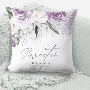 Floral Sparkles Sweet Sixteen Mauve ID912 Cushion