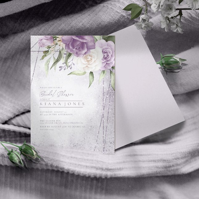 Floral Sparkles Wedding Bridal Shower Mauve ID889 (Creator Uploaded)