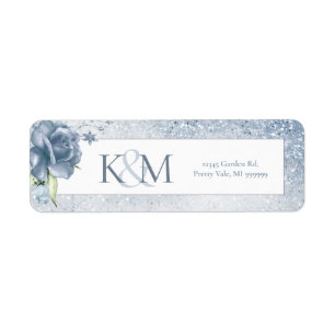 Floral Sparkles Wedding Dusty Blue ID889