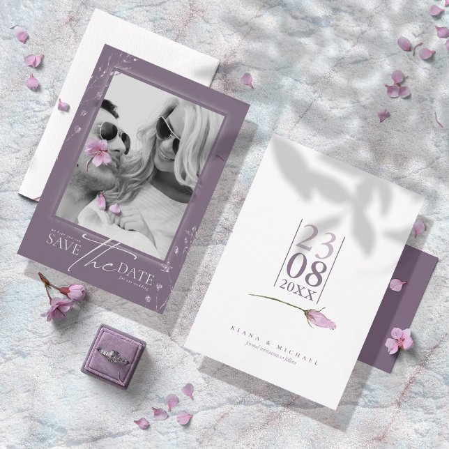 Floral Sparkles Wedding Mauve V2 ID889 Save The Date (Creator Uploaded)