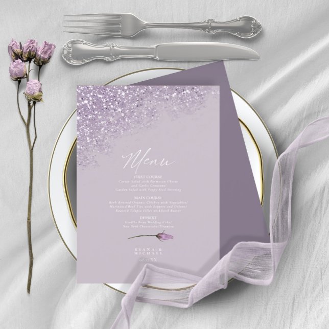 Floral Sparkles Wedding Menu4 Mauve ID889 (Creator Uploaded)