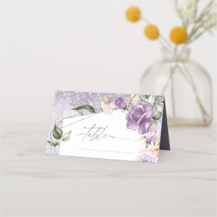 Floral Sparkles Wedding Table Mauve ID889 Place Card