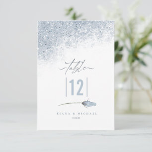 Floral Sparkles Wedding Table Number Blue ID889