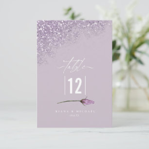 Floral Sparkles Wedding Table Number Mauve ID889