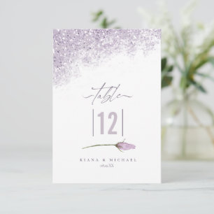Floral Sparkles Wedding Table Number Mauve ID889