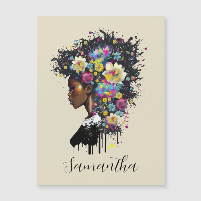 Floral Sparkling African American Woman (Front)