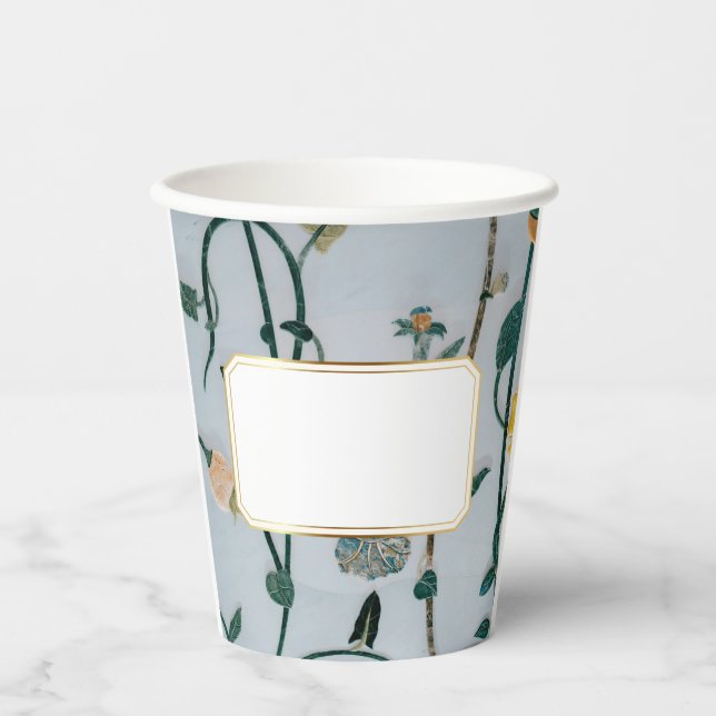 Floral Special Occasion Customisable  Paper Cups (Front)