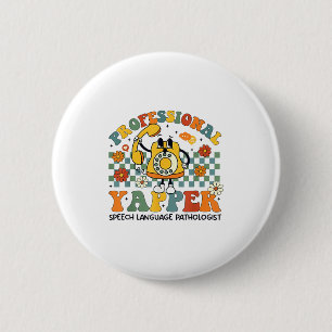 Floral Speech Language Pathologist Slp Professiona 6 Cm Round Badge
