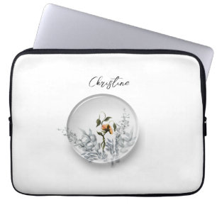 Floral sphere laptop sleeve