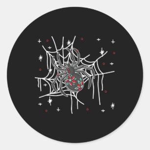 Floral Spider Web Lazy Halloween Costume Cute  Classic Round Sticker