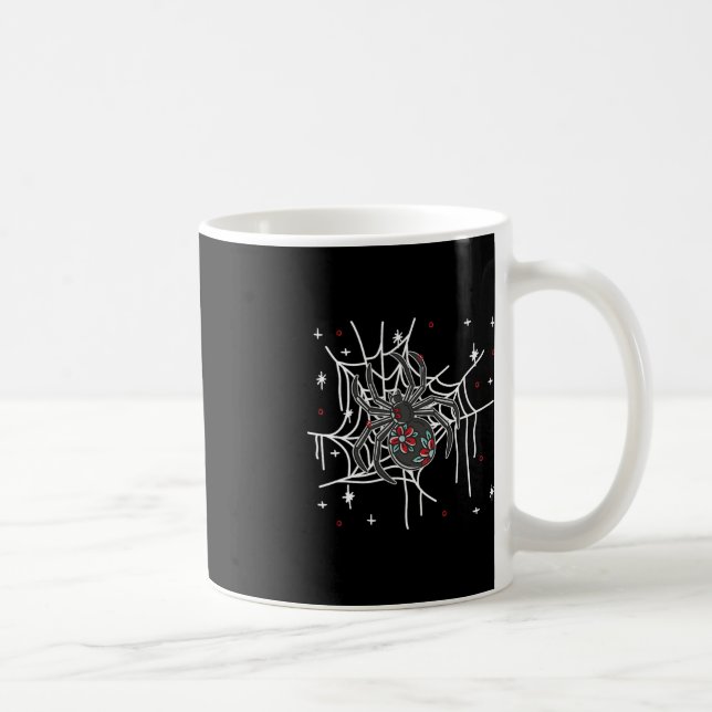 Floral Spider Web Lazy Halloween Costume Cute  Coffee Mug (Right)