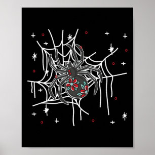 Floral Spider Web Lazy Halloween Costume Cute Poster