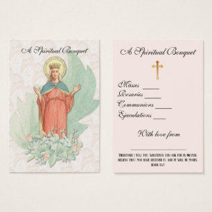 Floral Spiritual Bouquet Prayer Holy Card