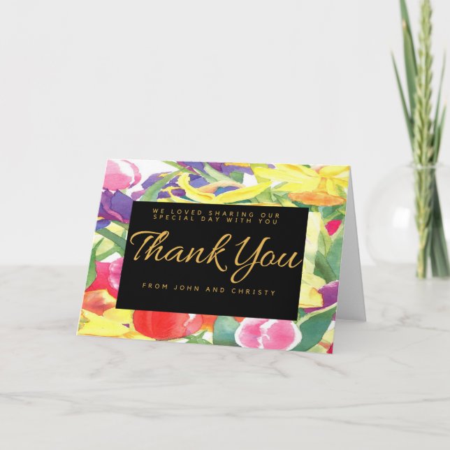 Floral Splash Thank You Card (Front)