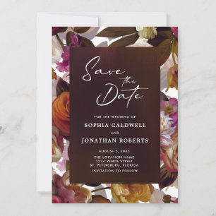 Floral Splendour QR Code Modern Moody Wedding Save The Date