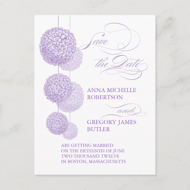 Floral Splendour Save the Date Announcement Postcard (Front)