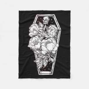 Floral Spooky Halloween Fleece Blanket