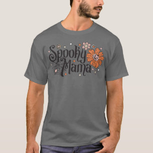 Floral Spooky Mama Womens Spooky Mum Halloween Par T-Shirt