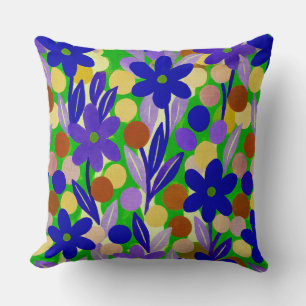 Floral Spots in kelly green pattern Cushion