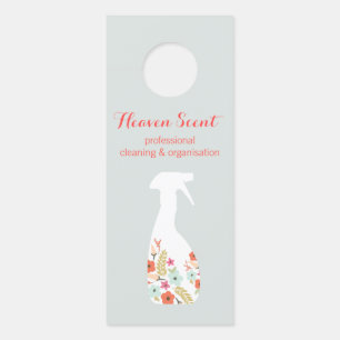 Floral Spray Bottle House Cleaning  Door Hanger