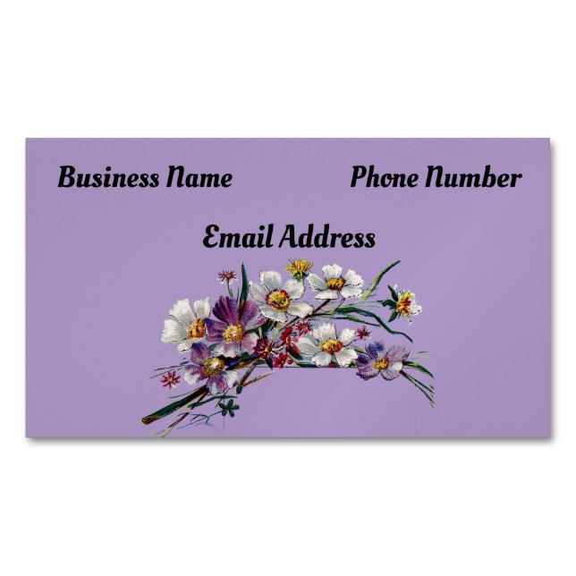 Floral Spray Business Card Magnet (Front)