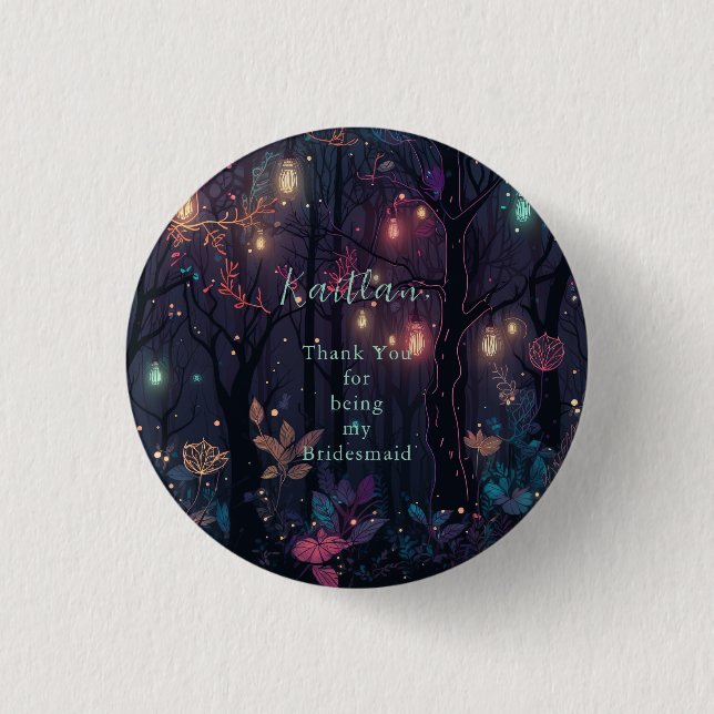 Floral Spray Fantasy Art 3 Cm Round Badge (Front)