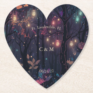 Floral Spray Fantasy Art Personalised Paper Coaster