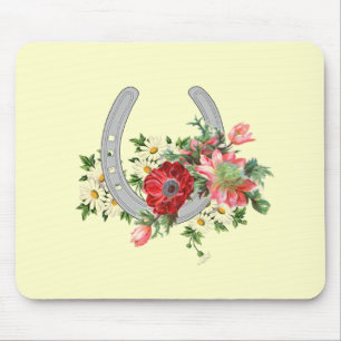 Floral Spray Horseshoe Mouse Pad
