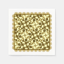 Floral Spray,Lace-GOLD-YELLOW LIGHT-PAPER NAPKINS