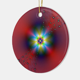 Floral Spray on Red Ornament