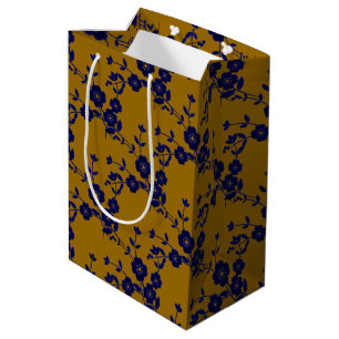 Floral Spray Style 1, BLUE-GOLD-1-GIFT BAG M