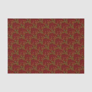 Floral Spray Style 1 RED-GOLD-1-TISSUE WRAP PAPER