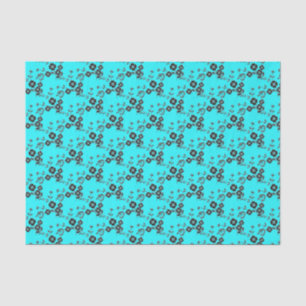 Floral Spray Style 1, Robins Egg-Silve-TISSUE WRAP Tissue Paper