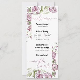 Floral Spray Wedding Program 