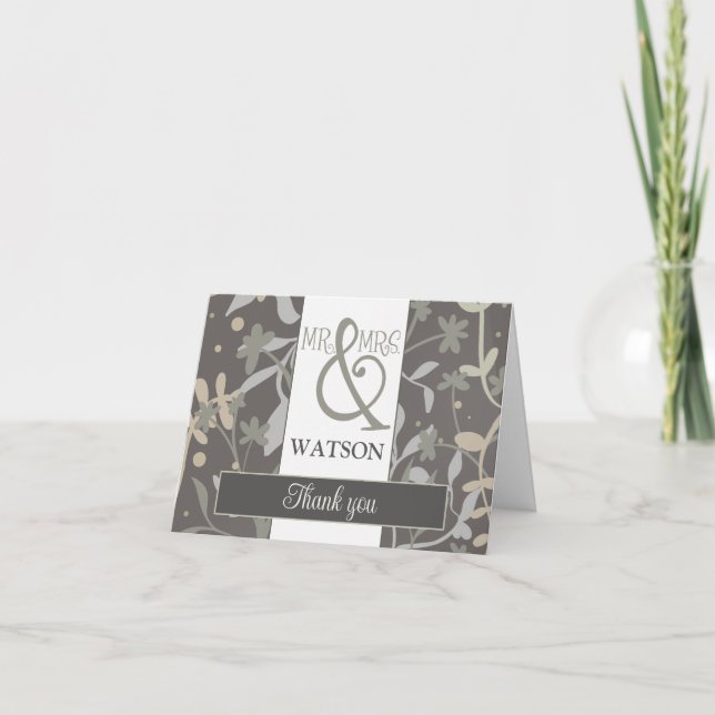 Floral Sprigs Inspirivity Modern Elegant Pretty Thank You Card (Front)