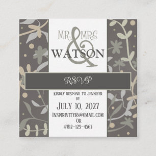 Floral Sprigs Modern Elegant Inspirivity RSVP Enclosure Card