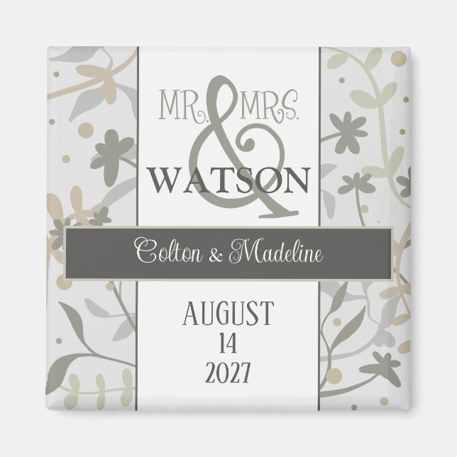 Floral Sprigs Simple Modern Elegant Inspirivity Magnet (Front)