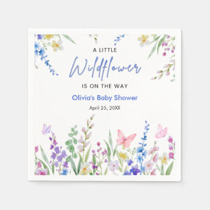 Floral Spring A Little Wildflower Baby Shower Napkin