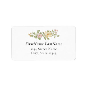 Floral Spring Address Label Bridal Shower Wedding