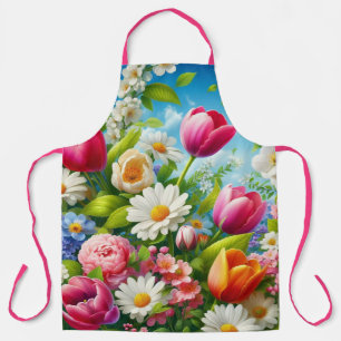 Floral/spring artwork apron