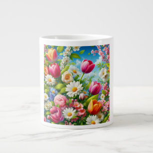 Floral/spring artwork large coffee mug